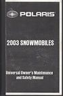 9917436 496 Universal 03 Rev Snowmobile Manual Polaris 2003 Owner