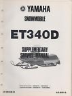Lit-12618-00-24 499 Snowmobile 1980 Supplement Service Manual Et340d Yamaha