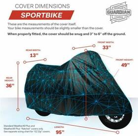 50124-00 Dowco Guardian Weatherall Plus Motorcycle Cover For Sport Bikes New