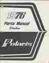 9910377 1976 Polaris Snowmobile Electra P N Parts Manual 825