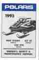 9912282 Snowmobile Polaris 1993 Indy Storm P N Owners Maintenance Manual 882