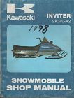 99963-3501 1978 Service Sa340-a2 Manual 757 Snowmobile Kawasaki Inviter