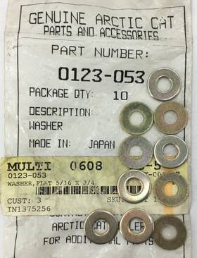 Arctic Cat 0123-053 10 Pk Snowmobile Flat Washers 5/16 X 3/4 70-81 84-17 Model