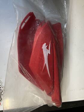 4639-527 Arctic Cat New Atv Snow Set Pair Hand Red White Guards Bm