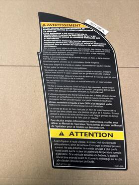 7621-696 Arctic Cat Warning Decal-french #7621-696