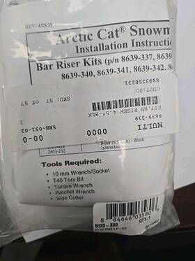 Arctic Cat 8639-339 Snowmobile Zr F Xf Riot M 4.5 Inch Handlebar Riser Block New Oem