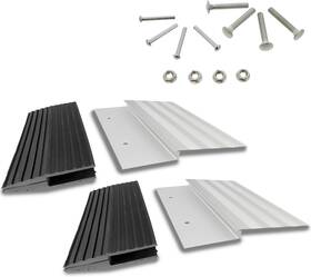 0807 Bisupply Truck Loading Ramp Ends - 12in Aluminum Ramps Bracket Silver Black