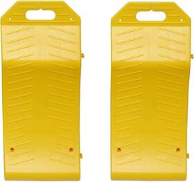 0852 Bisupply Tire Saver Ramps Vehicle Storage Ramp Set Curved Low Yellow