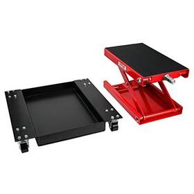 5001.5059 Extreme Max 814166025438 Wide Motorcycle Scissor Jack With Dolly - 1100 Lbs