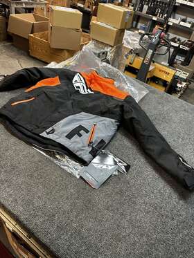 470-4118yl Fly Racing Snx Pro Snowmobile Jacket Yl Youth Large Black / Orange New