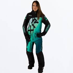 232941-1052-12 Fxr Racing Womens Cx F.a.s.t. Insulated Monosuit 23 12 Black/mint Fade