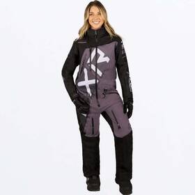 232941-1084-10 Fxr Racing Womens Cx F.a.s.t. Insulated Monosuit 23 10 Black/muted Grape