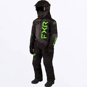 233019-1070-14 Fxr Racing Helium Youth Monosuits 14 Black/lime