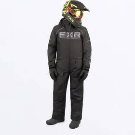 243007-1010-12 Fxr Racing Recruit Youth Monosuits 12 Black
