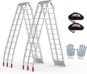 Garveetech 199641373519 Lightweight Motorcycle Ramps For Pickup Trucks 750 750lbs 89 Inch X12 Silver