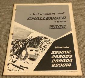 299004 Johnson 299014 1969 Snowmobile Skee-horse Service Manual Models 299002 299003