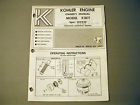 K181t Vintage Kohler Engine Snowmobile 1970 Manual Owners