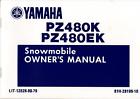 Lit-12628-00-79 Yamaha 1986 Pz480k Pz480ek Snowmobile Owners Manual 306