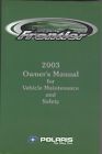 9918415 Manual 233 Frontier 2003 Maintenance Snowmobile Polaris Owners