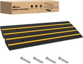 92320b Nilight Driveway Curb Ramp 2.6 Inch High Heavy-duty Rubber 1pc Black