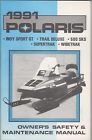 9911814 Owners Snowmobile Manual 1991 Indy Maintenance 134 Trail Polaris