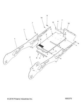 2206742 Polaris Tunnel Reinforcement Front Genuine Oem Part Qty 1