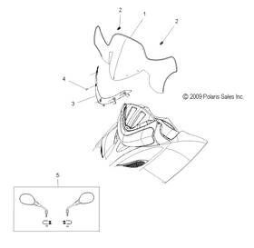 2633522 Polaris Handlebar Mirror Mount Assembly Left Genuine Oem Part Qty 1