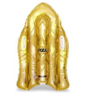 Poza 707466771481 Inflatable Gold Snow Boogie Sled Luxurious With Handles And Fille