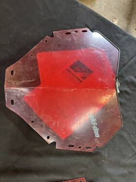 860200482 Ski-doo New Oem Low Fixed 12 Inch Windshield Red Chrome Rev-xp W5
