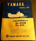 El-433 Sl-433b Yamaha Snowmobile Vintage Parts Manual 836 1973