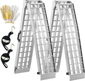 3000lbs-silver Taih Leo Truck Ramps 3000lbs Capacity - 2 Pcs 7.5ft Heavy Duty Loading Silver