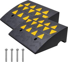 33069 Vevor Kr-06 Rubber Curb Ramp 6 Inch Rise Height 2 Pack Heavy-duty H Black