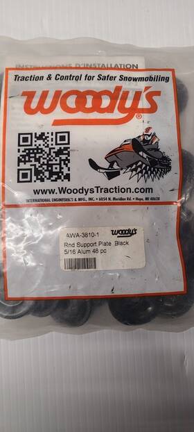 Awa3810-1 Woodys Round Aluminum Black Support Plates 5/16 Inch 48 Pack