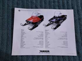 12118-00-02 Yamaha 1987 Snowmobile Sales Brochure Bravo And Trapper 250 Vintage Original