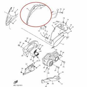 8gj-2835v-00-00 Yamaha New Oem Venture Right Front Fender Shroud Hood