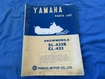 1972 Yamaha Snowmobile SL-433B EL-433 Parts List Manual 841-60 SM199. Fixed Price $20.00.