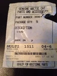 Arctic Snowmobile O-ring 3004-153 Thundercat Zrt Pkg Of Nos. Fixed Price $8.95.