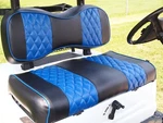 Blue Golf Cart Seat Cover Diamond Stitched Fits Yamaha Drive G29, 2007+. Fixed Price $159.00.