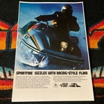 80 John Deere Sportfire 440 Snowmobile Poster Vintage Sled Racing Sizzle. Fixed Price $21.88.