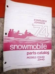 1974 Evinrude Johnson E244Q J244Q Snowmobile Factory Parts Catalog. Fixed Price $9.99.