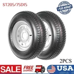 2PC New ST205/75D15 Trailer Tires With 15" Rims, Lug On 4.5", 6PR Load Range. Fixed Price $206.17.