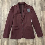 $160 J.ferrar Jf Stretch Slim Fit Suit Blazer Men 34/36 Burgundy Mini Check. Fixed Price $130.00.