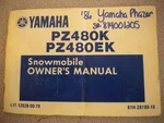 Yamaha Snowmobile Owners Manual 1986 PZ480K PZ480EK 68 Pages LIT-12628-00-79. Fixed Price $29.99.