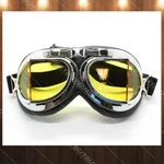 Motorcycle Pilot Aviator Goggles Vintage Retro Style Cruiser Scooter Yellow Lens. Fixed Price $12.34.