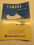 Original Yamaha Oem Parts List Book Model SL338D 1972 840-60 Snowmobile Manual. Fixed Price $42.75.
