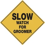 Voss Signs Yellow Plastic Refl 12" Yield To Groomer Any Place Time 496 Wg Yr. Fixed Price $7.95.