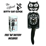 Black Kitty Clock (3/4 Size) 12.75" Free Battery Made In Usa Kit-cat Klock. Fixed Price $49.99.