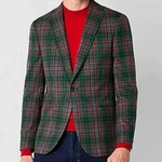 J. Ferrar Mens Slim-fit Tartan Suit Jacket, Size: 34/36 Regular, Red & Green. Fixed Price $53.99.