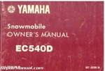 Used 1980 Yamaha EC540D Snowmobile Owners Manual : U-LIT-12628-00-28. Fixed Price $21.44.