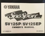 1989 Yamaha SV125P/SV125EP Owner's Manual First Edition Rare. Fixed Price $29.97.